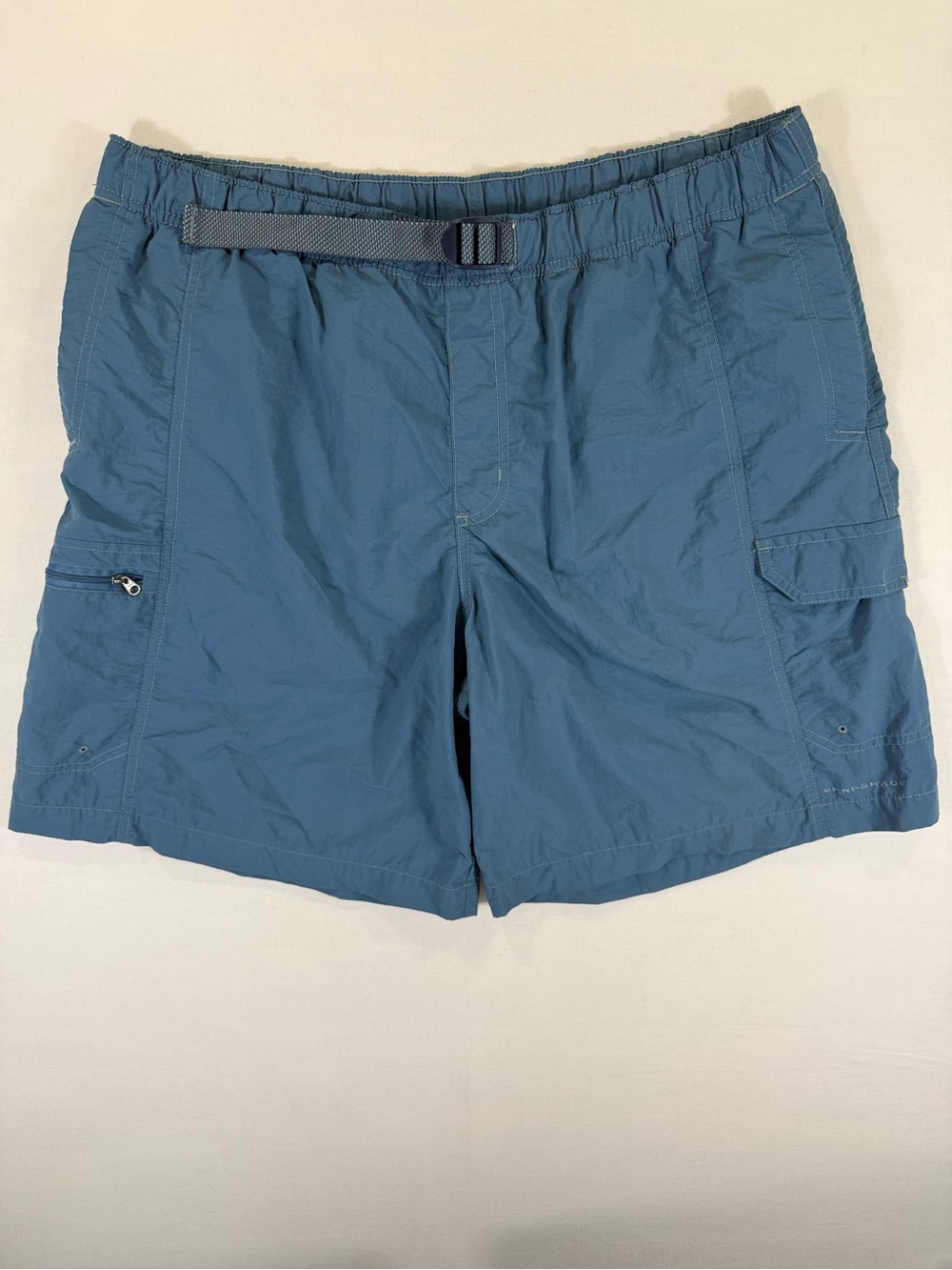 Men's Lightweight Blue Cargo Shorts with Adjustable Web Belt